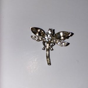 Art Deco Antique Dragonfly Crystal Brooch Pin